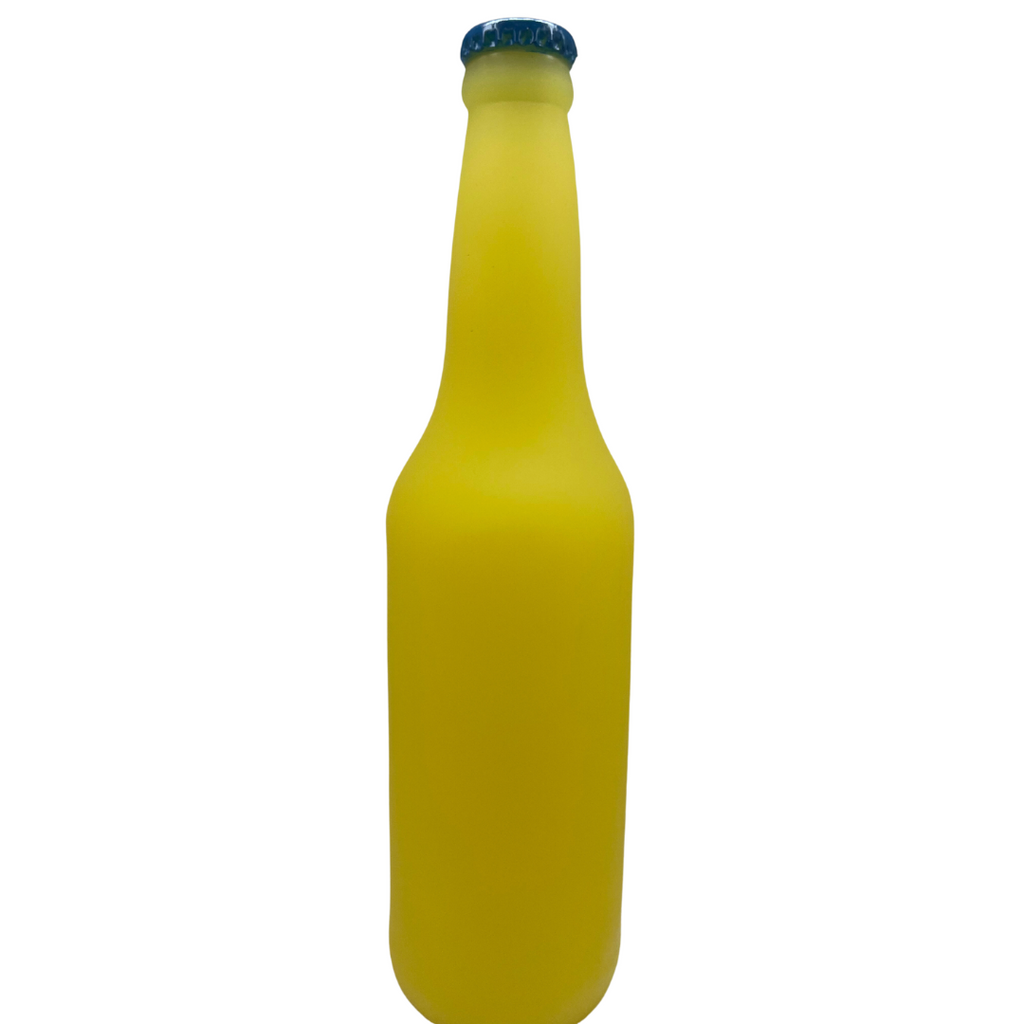 Back of the yellow Catarona Extra Bottle, no logos or information.